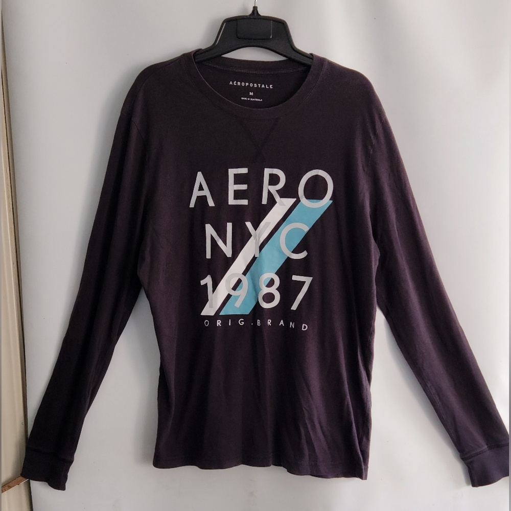 Aeropostale Black Long Sleeve T Shirt Size M